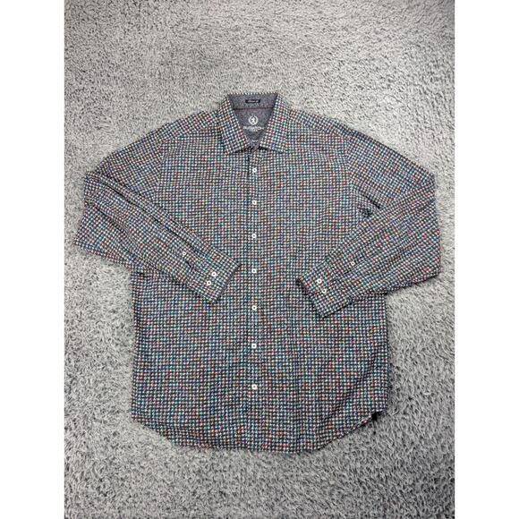 Bugatchi Shirt Men Extra Large Geometric Button Up Long Sleeve Preppy Casual - Picture 1 of 6